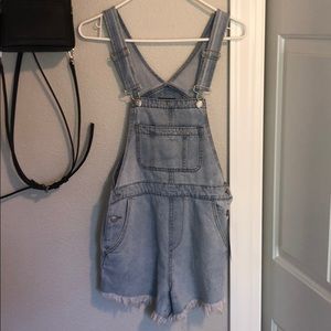 Brand new light wash overalls